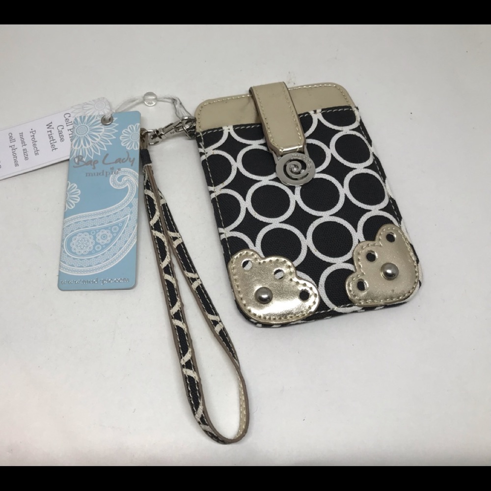 NWT BAG LADY BY MUDPIE CELL PHONE CASE WRISTLET